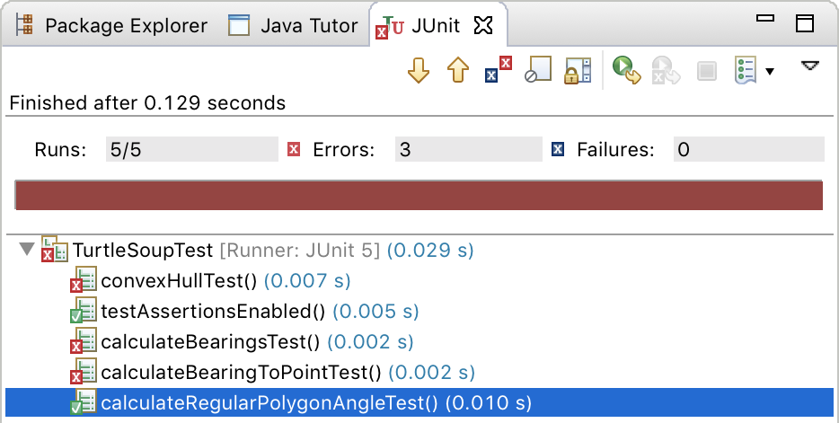 passing JUnit test for calculateRegularPolygonAngle