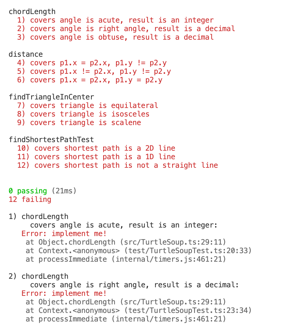 failing Mocha tests for chordLength