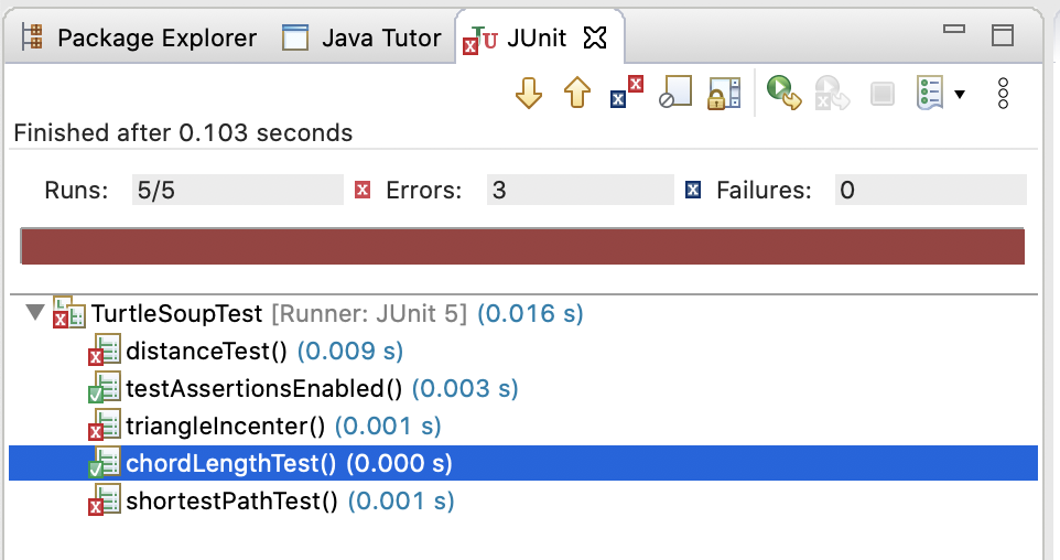 passing JUnit test for chordLength