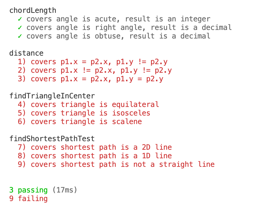 passing Mocha tests for chordLength