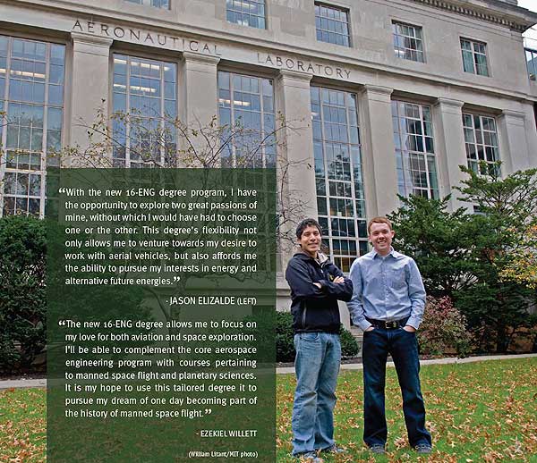 students in front of AeroAstro building