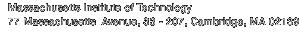 Massachusetts Institute of Technology, 77 Massachusetts  Avenue, 33 - 207, Cambridge, MA 02139 