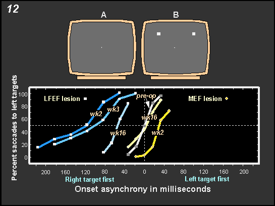 Target selection after unilateral FEF or MEF removal