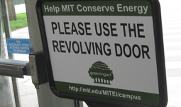 revolving door signage