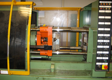 Closeup of Injection Molding Machine