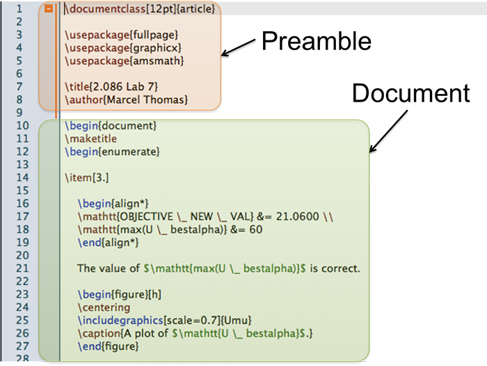 LaTeX code example