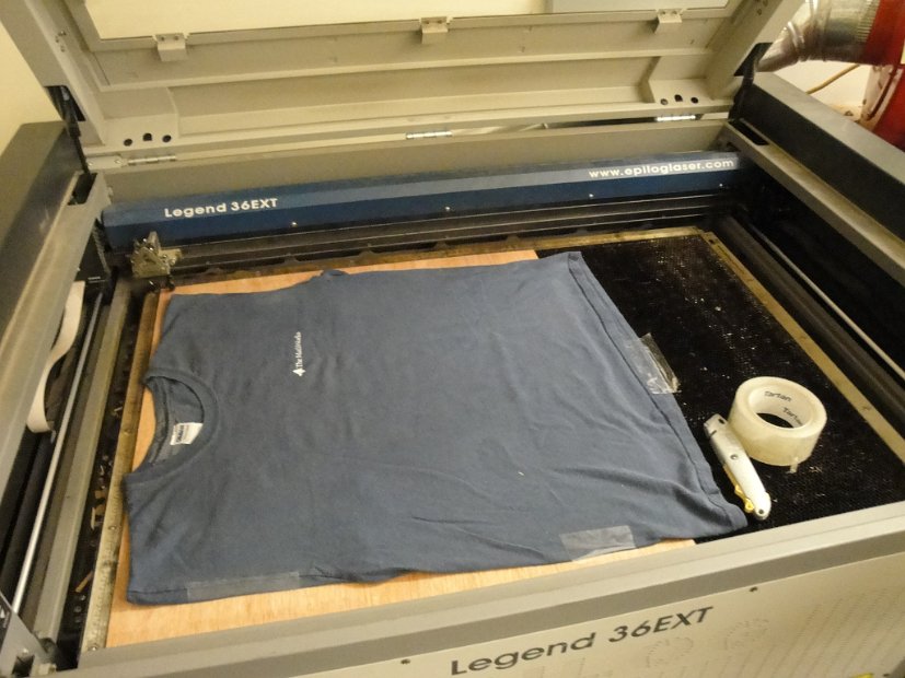 Shirt engraving setup