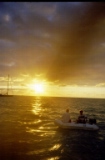 Sunset on the dinghy