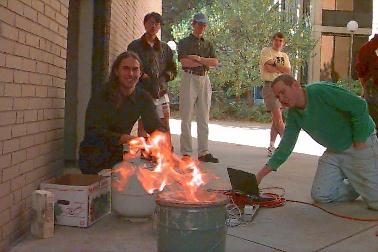 A picture of a computer-controlled propane torch.