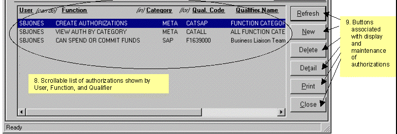 Display section of screen